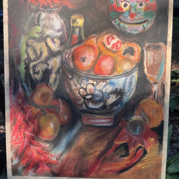 Amazing oil pastel by a 12 year old boy!! signed by artist - Picture 2 of 8